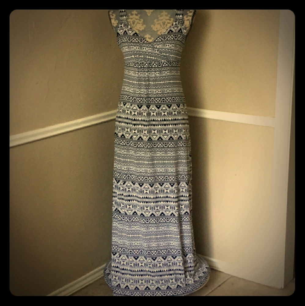 Aztec VCup Wrap Pencil Tribal Dress